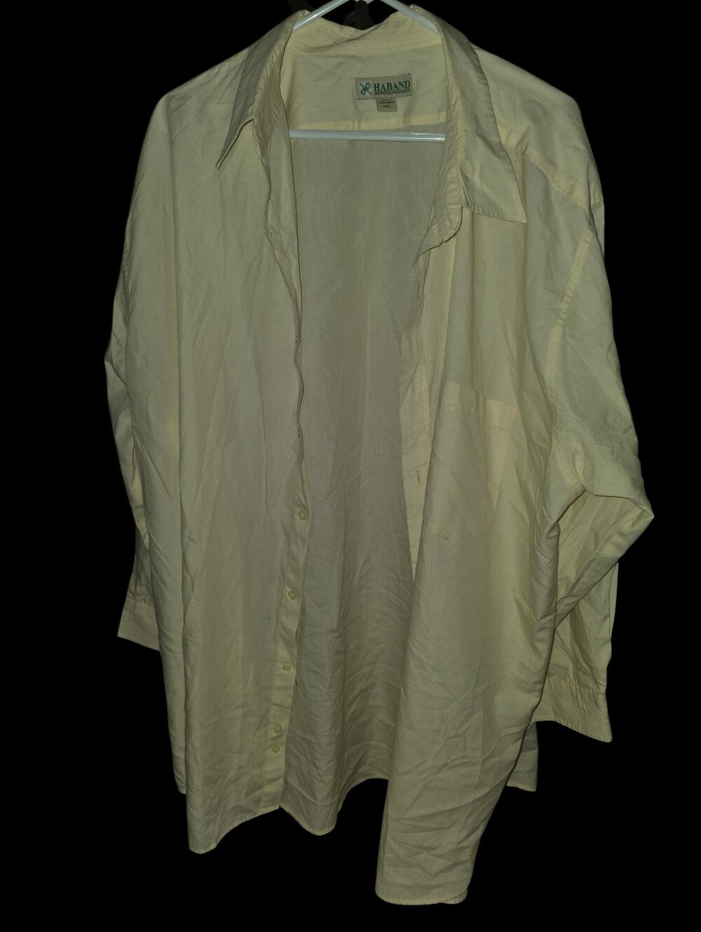 6/11/51. Haband Light Yellow Men's Button-Front Shirt